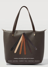 Chocolate Nappa Bespoke Zip tote