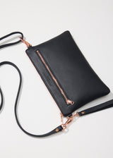 Black Nappa Dual Zip Crossbody