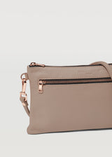 Taupe Dual Zip Crossbody