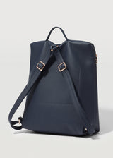 Navy Nappa Large Backpack