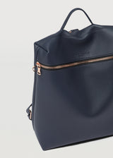 Navy Nappa Large Backpack