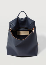 Navy Nappa Large Backpack