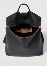 Black Nappa Medium Backpack