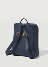 Navy Nappa Medium Backpack