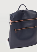 Navy Nappa Medium Backpack