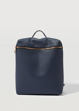 Navy Nappa Medium Backpack