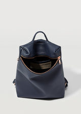 Navy Nappa Medium Backpack