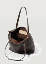 Chocolate Nappa Mini Bespoke Zip Tote