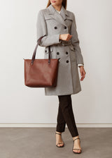 Cognac Mini Bespoke Zip Tote