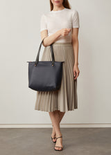 Navy Nappa Mini Bespoke Zip Tote