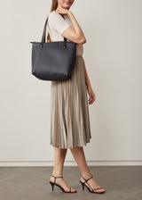 Navy Nappa Mini Bespoke Zip Tote