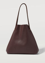 A front view of the Burgundy Vogue Bespoke Tote from Charlie Middleton.