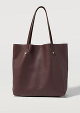 A straight on view of the Burgundy Vogue Bespoke Tote from Charlie Middleton.