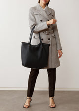 Black Nappa Bespoke Zip Tote