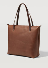 Cognac Bespoke Zip Tote