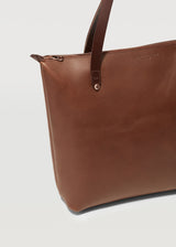 Cognac Bespoke Zip Tote