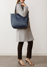 Navy Nappa Bespoke Zip Tote