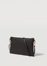Black Nappa Dual Zip Crossbody