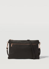 Black Nappa Dual Zip Crossbody