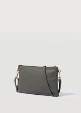 Grey Nappa Dual Zip Crossbody