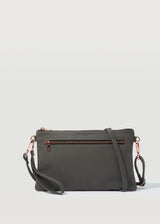 Grey Nappa Dual Zip Crossbody