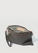 Grey Nappa Dual Zip Crossbody
