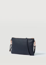 Navy Nappa Dual Zip Crossbody