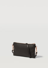Black Nappa Mini Dual Zip Crossbody