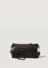 Black Nappa Mini Dual Zip Crossbody