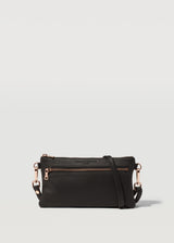 Black Nappa Mini Dual Zip Crossbody