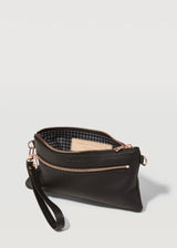 Black Nappa Mini Dual Zip Crossbody