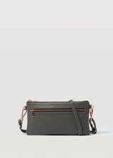 Grey Nappa Mini Dual Zip Crossbody