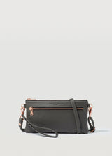 Grey Nappa Mini Dual Zip Crossbody