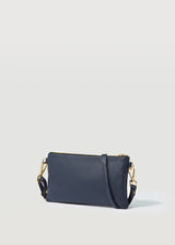 Navy Nappa Mini Dual Zip Crossbody