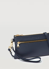 Navy Nappa Mini Dual Zip Crossbody