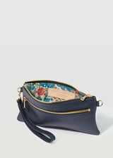 Navy Nappa Mini Dual Zip Crossbody