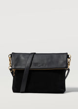 Black Two Tone Fold Over Satchel