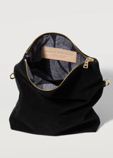 Black Two Tone Fold Over Satchel