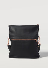 Black Nappa Fold Over Satchel