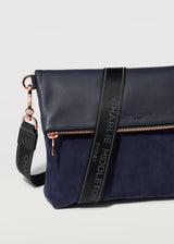 Midnight Two Tone Fold Over Satchel