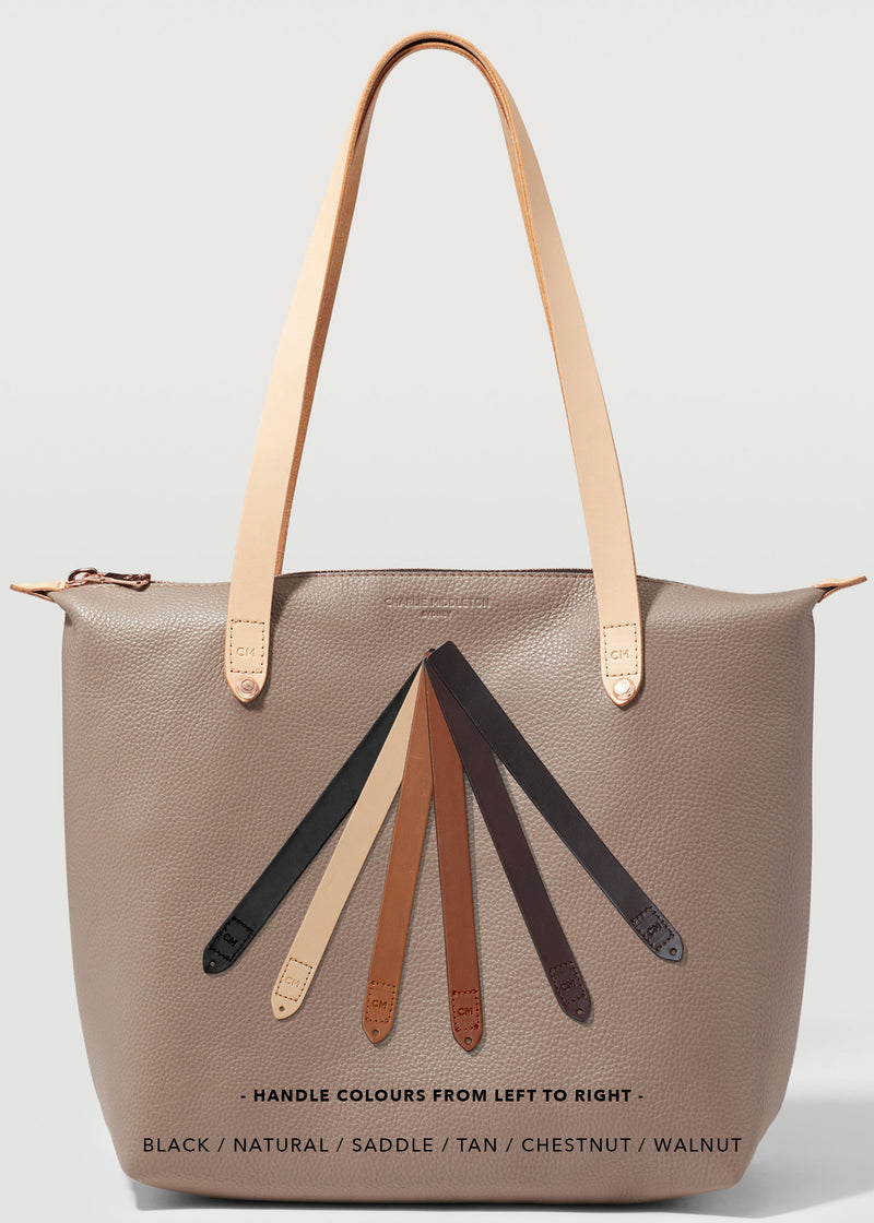 Taupe Mini Bespoke Zip Tote