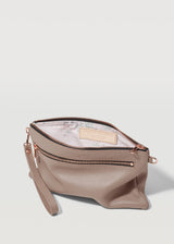 Taupe Dual Zip Crossbody