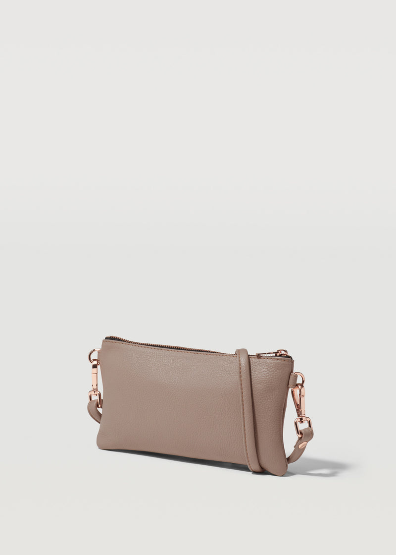 Taupe Mini Dual Zip Crossbody