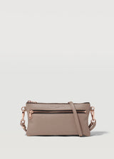 Taupe Mini Dual Zip Crossbody