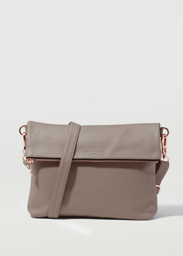 Taupe Fold Over Satchel