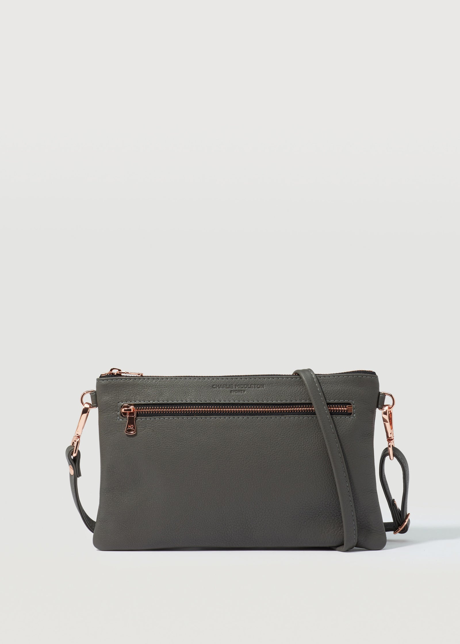 Grey Nappa Dual Zip Crossbody – Charlie Middleton