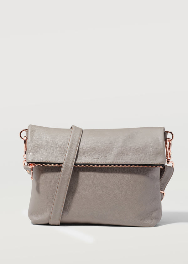 Taupe Fold Over Satchel