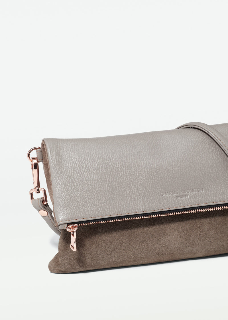 Taupe Two Tone Weekend Crossbody