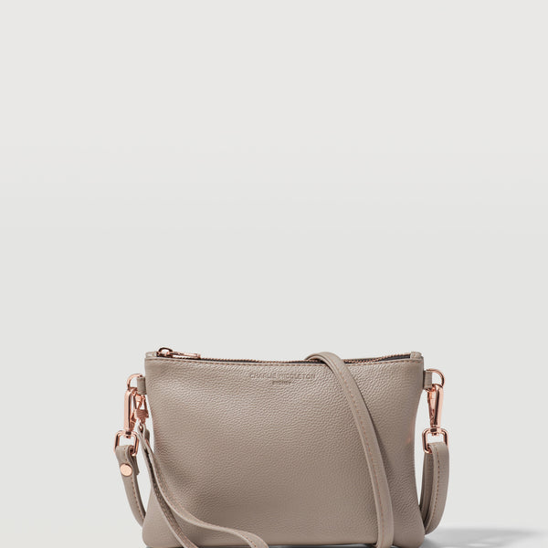 Dark Taupe Crossbody Bag With Tassel – Noemie Fashion Boutique
