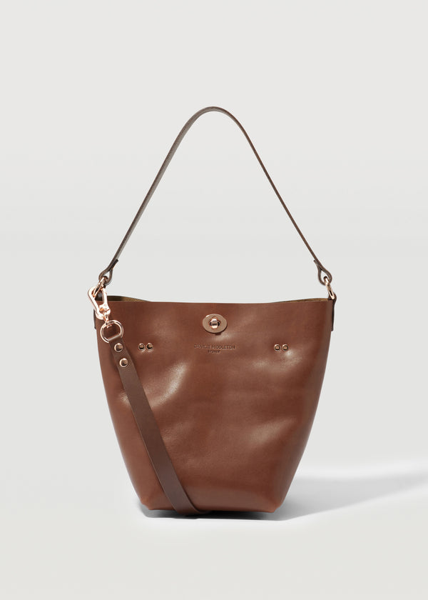 Cognac Mini Ivy Bucket Bag